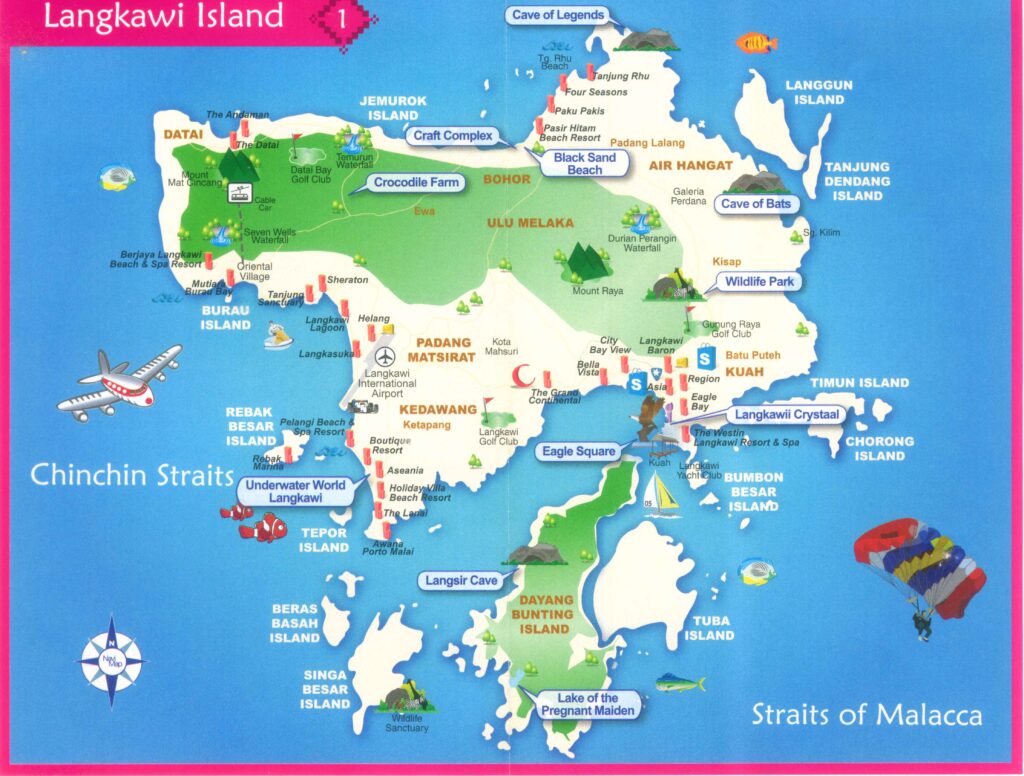 langkawi map - langkawi travel guide